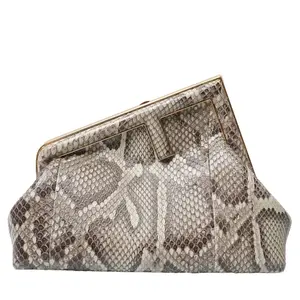 Pre-owned FENDI leather Clutches & Wristlets Snakeskin Small First Daisy Roccia