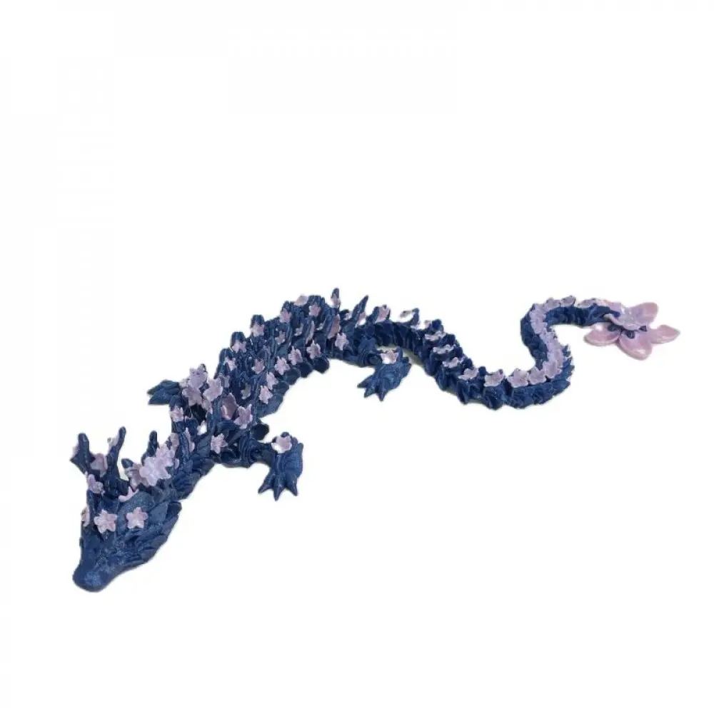 MDR Trading Inc. SC-105.43.1088 3D Printed Sparkly Blue Cherry Blossom Dragon Figurine
