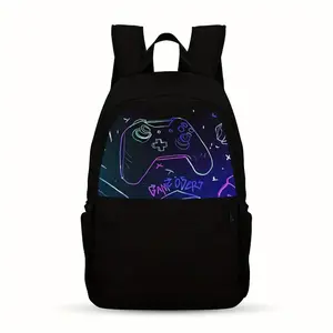 1pc Gamer Backpack for Teens - Large Capacity School Bag with Adjustable Padded Straps, Lightweight Nylon Backpack for Boys Girls, Gaming Controller Graphic Print, Birthday/Graduation/Christmas Gift for Gamers
