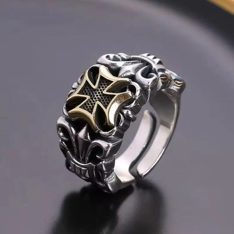 Handmade Vintage Cross  Ring Unique Punk Adjustable Fashionable jewelry