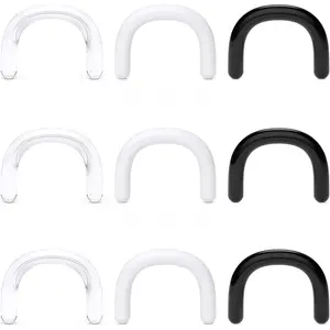16G 14G 12G 10G 8G 6G 4G 2G Clear Black White Plastic Septum Retainer Stretching Kit  U Shape Septum Rings Pincher  Retainer for  Work