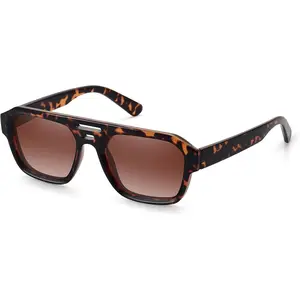 Aviator Sunglasses for Women Men Trendy Square Retro Double Bridge Aviators Sunglasses FZN822