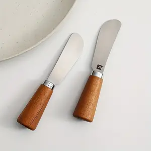 Stainless Steel Multifunctional Butter Knife with Wooden Handle, Ideal for Cream, Cheese, Jam, Peanut Butter, Durable Kitchen Tool