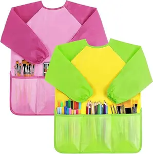 Mothers Day Gifts 2 Pack Kids Aprons for Toddler Art Aprons Kids Toddler Paint Art Smock