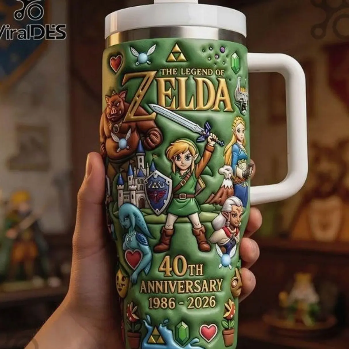 Legend of Zelda 40th Anniversary 3D Sculpted Commemorative Tumbler