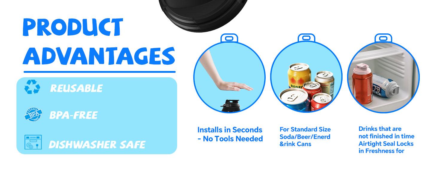 6-Pack Reusable BPA-Free Polypropylene Plastic Lids - PE Plastic, Seal Tight, Universal Fit for 202/206 Cans, Dustproof Splash Guards, Reusable Drinkware Covers, Drink Protector for Daily Use & BBQs, Keeps Drinks Fresh 6-Pack Reusable BPA-Free Polypropylene Plastic Lids - PE Plastic, Seal Tight, Universal Fit for 202/206 Cans, Dustproof Splash Guards, Reusable Drinkware Covers, Drink Protector for Daily Use & BBQs, Keeps Drinks Fresh