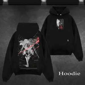 Levi Ackerman – Attack on Titan Tee & Hoodie | Double Printed Oversize Washed Shirt | Anime Graphic Streetwear for Fans