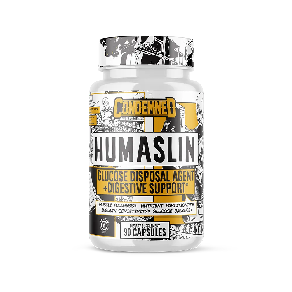 Condemned Labz Humaslin - Glucose Disposal Agent for Men & Women Cinnamon Bark, Berberine, Alpha Lipoic Acid, Digestive Enzymes - Regulate Glucose Levels, Increase Nutrient Absorption, Improve Digestion  - 30 Servings (90 Capsules)