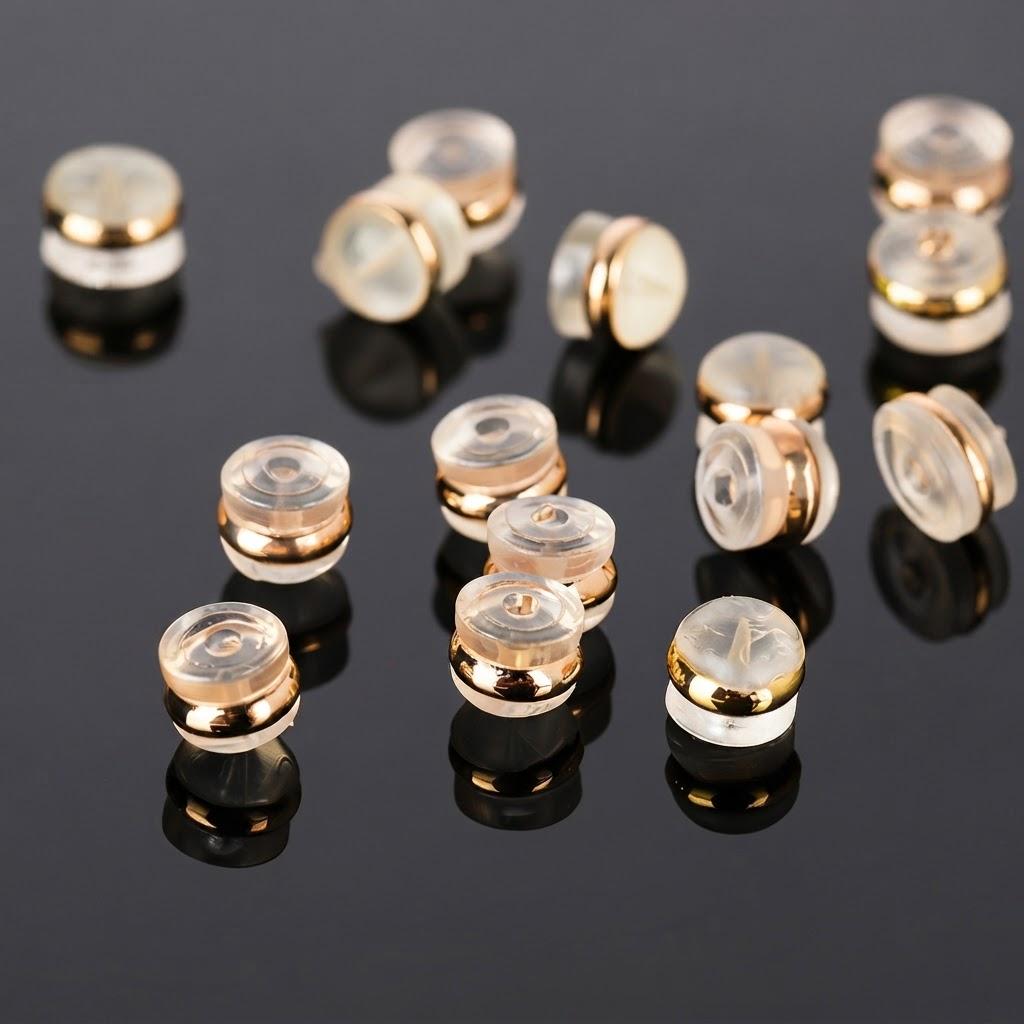 EMPTAN 20PCS Silicone Earring Backs – Hypoallergenic Soft Clear Silicone for Studs & Dangle Earrings, Secure Support for Heavy Earrings, DIY Jewelry Accessories, Earring Backings, Safety Earring Backstops