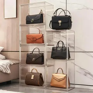 1pc/3pcs Clear Display Case Large Capacity Storage Box Organizer For Figures Acrylic Box Blind Box Makeup Toy Showcase For Bag