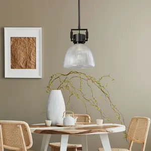 Light Metal Adjustable Hanging Length Brass Pendant Light with Glass Shade Down Rod for Kitchen Island