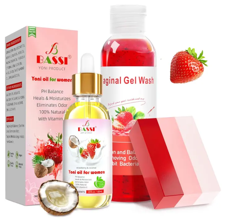 Feminine Wash & Yoni Oil & Yoni Soap Set for Women, Yoni Wash for Vaginal Ph Balance Remove Odor, 1 Fl.Oz Moisturizing Feminine Oil & 5.07 Fl.Oz Body Wash & 3.53 Oz Soap Bar