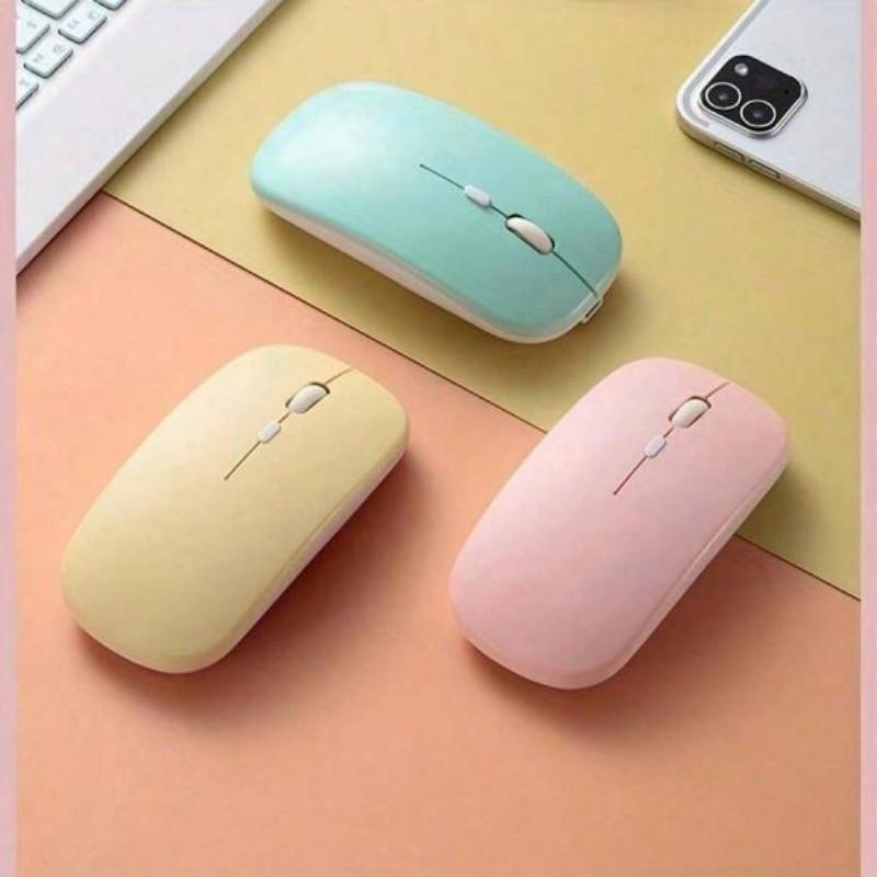 Macaron-colored plastic wireless silent mouse, suitable for iPad and laptops (batteries not included); universal wireless mouse - compatible with iPad, tablets, MatePad, Xiaomi tablets, Android, Windows tablets, laptops, and notebooks - compact and portab