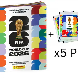Panini 2026 FIFA World Cup Soccer Sticker Album + (x5) Panini FIFA World Cup Sticker Packs