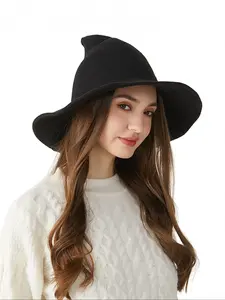 Women's Cute Witch Hat, Casual Trendy Breathable Sun Protection Cap, Fashionable Hat for Daily Wear for Women & Girls