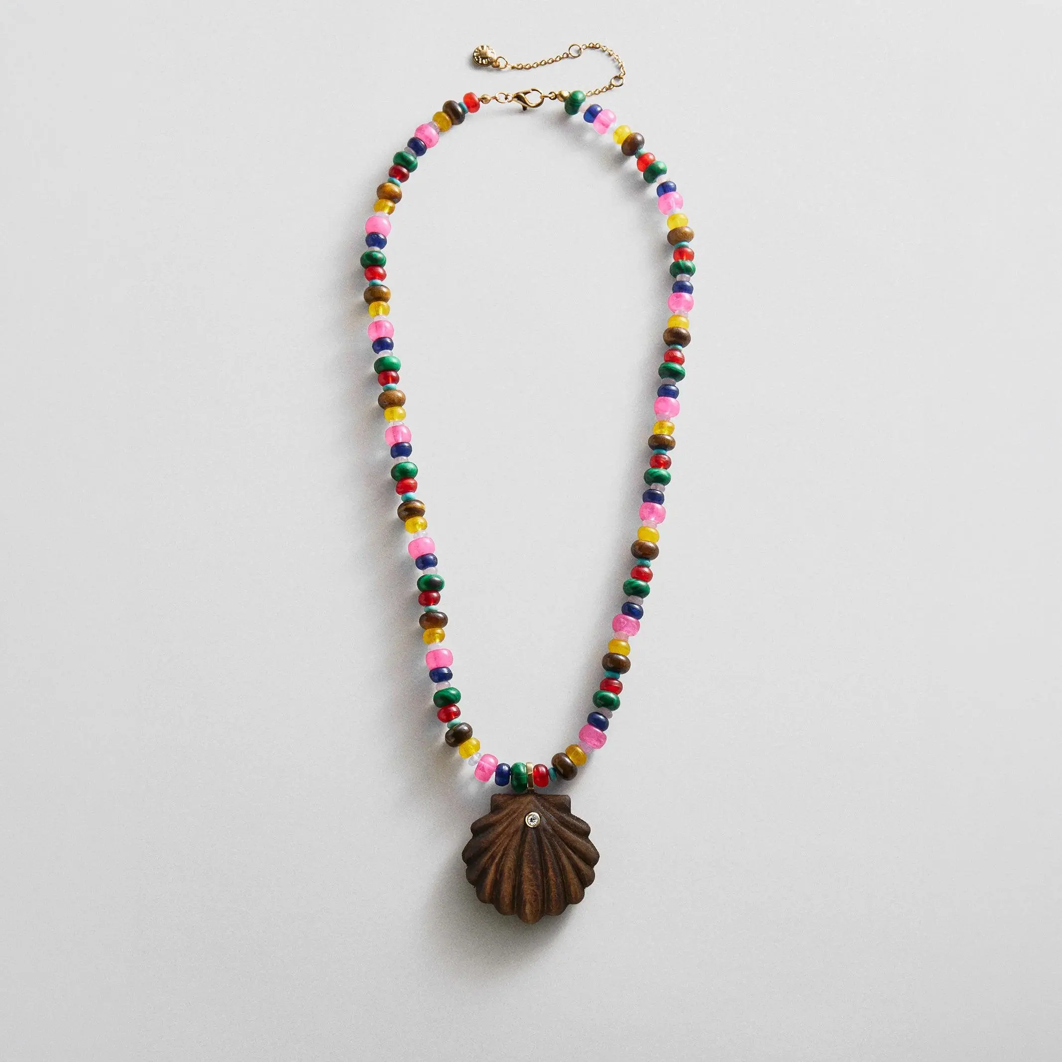 Sun Drift Semi-Precious Pendant Necklace - Seashell