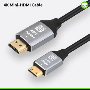 【4K Mini HDMI Cable】 Suitable for Anbernic RG35XX Series / 353 Series  / 40XX Series / 28XX / Cube XX Mini HDMI to HDMI 5FT/1.5M Aluminum Shell Copper Core High Wings (4K 60Hz) High Speed Bi-Directional 2.0 Cord for HDTV Tablet / Camera / Camcorder