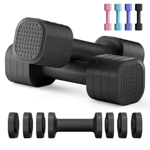 Adjustable Dumbbell Set of 2, 4 in 1 Free Weights Dumbbells Set for Women, 5lb Dumbbells Set of 2, Each 2lb 3lb 4lb 5lb with TPU Soft Rubber Handle for Home Gym Exercise Training