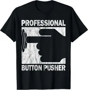 Professional Button Pusher CNC Engineer G-Code Vintage T-Shirt 3