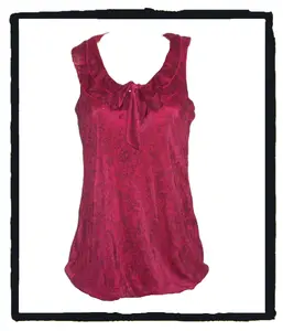 MAURICES Stretchy Ruffle Collar & Ties Balloon Top (size small)