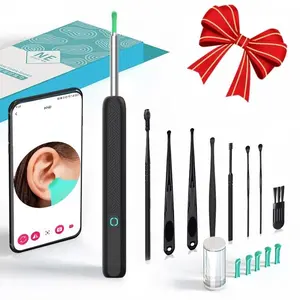 Portable Visual Earwax Removal Kit with 8 Cleaning Tools, Ear Cleaner with Camera for iOS and Android, Perfect Holiday Gift, Ear Pick Set