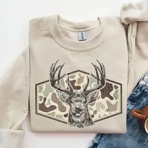 Marsh Old School Deer Camo Hunting Unisex Sweatshirt, Deer Hunting Camouflage Frame Tee, Hunting Deer Camo Frame Shirt for Hunting Lovers Gift