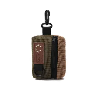 Simple and stylish new coin purse, key pouch, small hanging bag, card holder, short style, personalized for young people, multifunctional and versatile card case city messy Retro Suede Single Shoulder