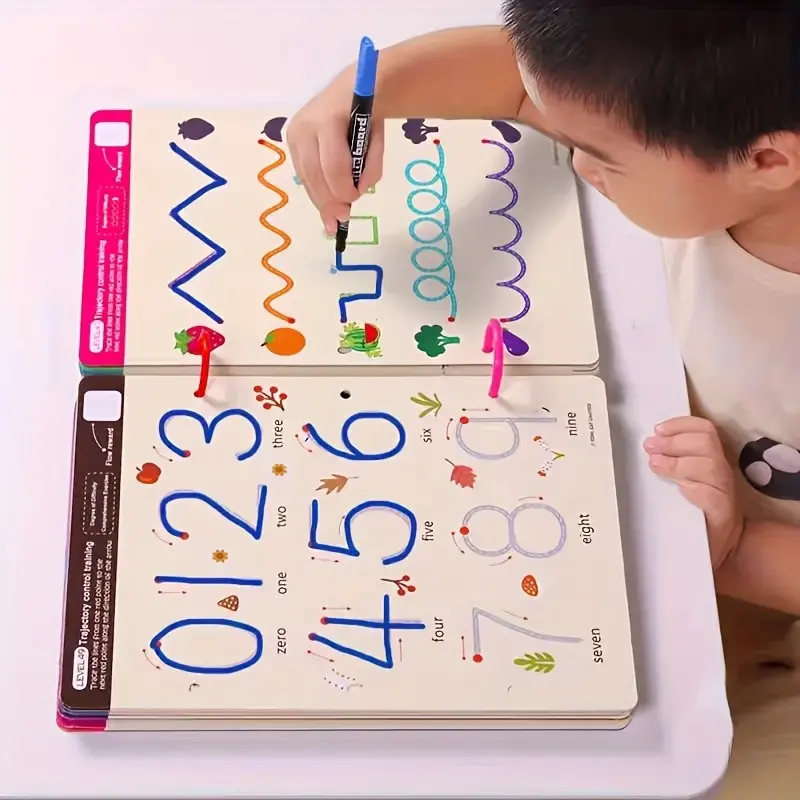 Reusable Learning Workbook, Preschool Learning Materials, Pen Control Training, Visual Tracking Focus Improvement, Visual Learning Tools, Interactive Games, Thinking Skills, Educational Tool, Teaching Supplies, Preschool Alphabet Tool, Christmas Gift