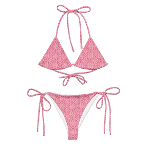 Pink Lemefia Quick-Drying String Bikini Set With Removable Padding