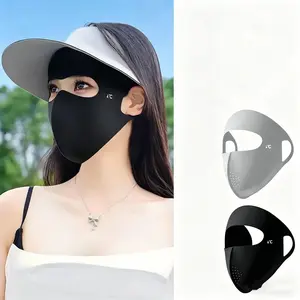 4-Pack Summer Breathable Ice Feel Face Mask, Lightweight Elastic Full Face Mask for Men and Women, Outdoor Beach Sports Mask, Washable Silk Material