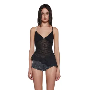 Flirty Attitude Lace Top - Black