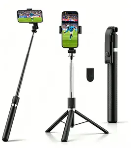67" Portable Phone Tripod & Selfie Stick, Bluetooth Wireless Remote, 360° Rotating Extendable Stand Compatible with iPhone, Samsung & Android for Photography, Video Recording, Travel & Live Streaming