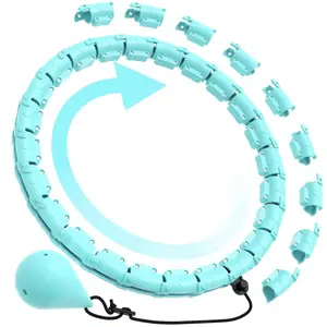 2 in 1 Adjustable Weighted Hula Hoop Plus Size with 26 Detachable Links, Massage & Exercise Hula Hoop for Smart Fitness Workout
