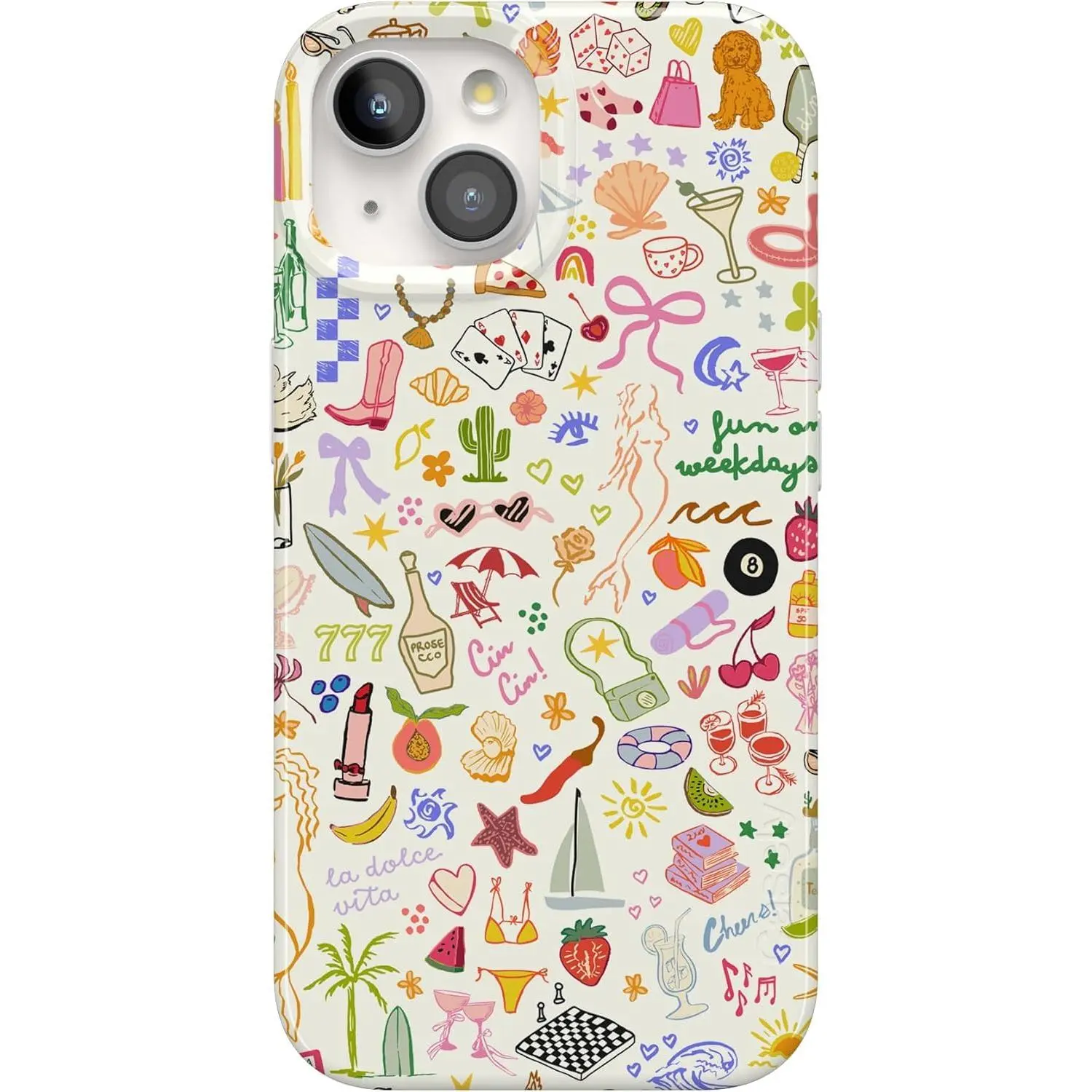 Casely iPhone 15 Case | Fun on Weekdays | All the Fun Things | Compatible with MagSafe | Classic Ultra Thin Design