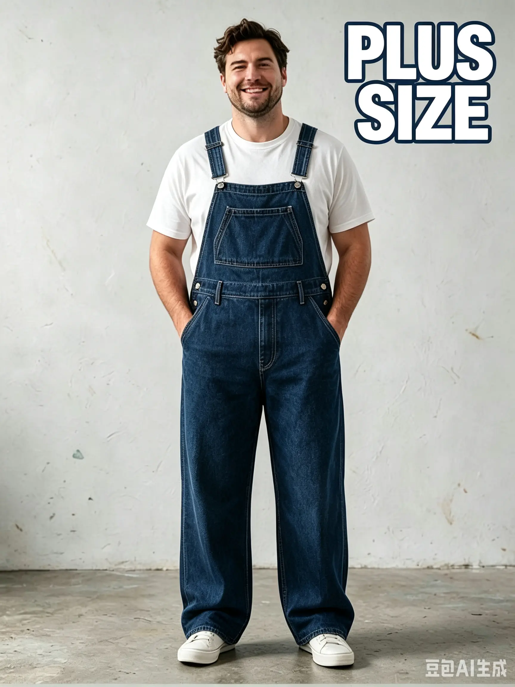 Men's Big & Tall Classic Cotton Denim Bib Overalls - Loose Fit, Heavy Duty, Reinforced Stitching Workwear with Adjustable Straps, Multi-Tool Pockets, Tops-Tank Tops Elements, Street Style Fabric for Work, Gardening, Plus Size Fashion, Plain, All-Seasons