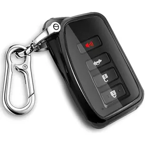 for Lexus Key fob Cover, TPU Car Key Case Protector with Keychain Compatible with Lexus 2014-Up RX is ES GS LS NX RS GX LX RC LC