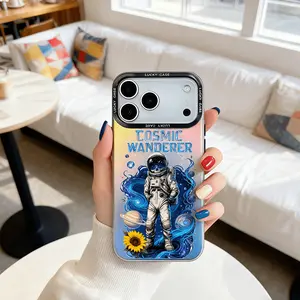 Creative Trendy Astronaut Abstract Design Colorful Color Changing Anti-fall Phone Case,Phone cases for iphone XS 11 12 13 14 15 16 17 Pro Max Plus Air E,Protector for men Woman cute Gift.