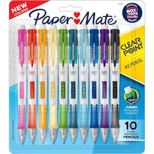 Paper Mate Clearpoint Mechanical Pencils 0.7mm HB # 2 Pencil Lead 2 Pencils School Supplies Teacher Supplies Drawing Sketching Assorted Barrel Colors 10 Count