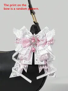 Exquisite, sweet, cool, fashionable and niche design bow pendant, cute and atmospheric angel wing decoration bag pendant, Charms for Bags, lightweight and easy to carry, suitable for carrying on dates, parties, and commutes