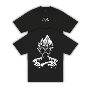 Retro Vintage Limited VEGETA - Dragon Ball Anime Double Printed Oversized Washed Tee Unisex Oversize Anime Manga Acid Washed Lightweight Cotton T-Shirt, Hoodies & Sweater Wash Gift For Anime Fan, Anime Lover Classic Menswear