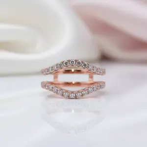 Round Cut Diamond Option Curved Enhancer Wedding Band