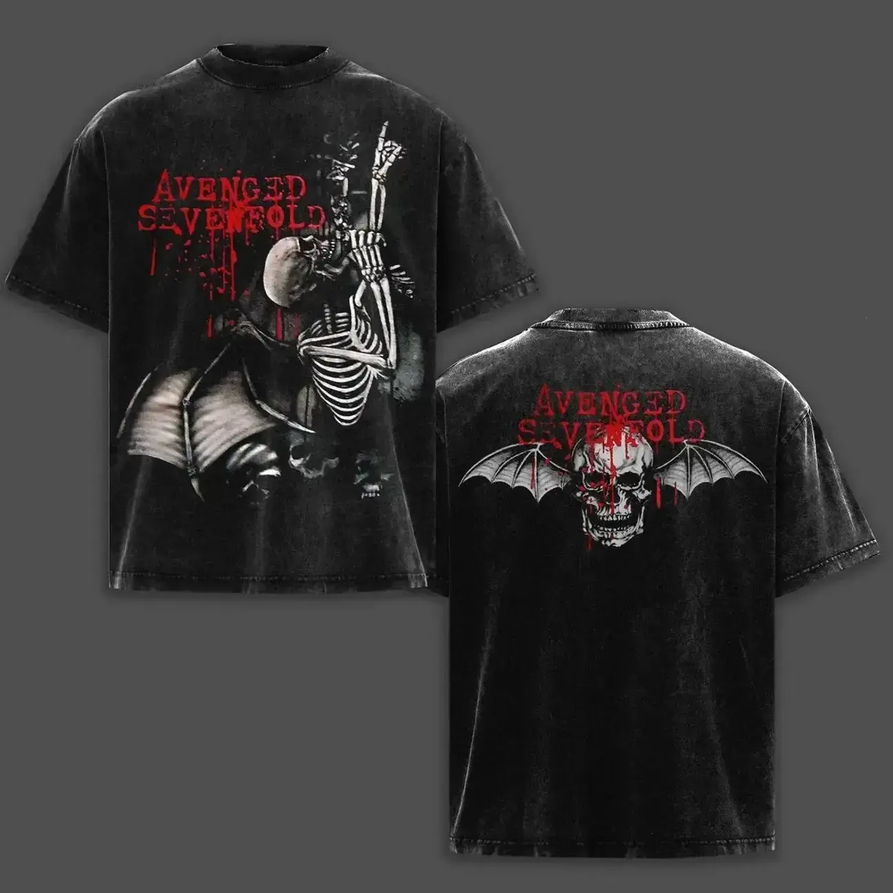Avenged Sevenfold  Spine Climber Washed Shirt, Vintage A7X Double Printed Heavy Cotton Tee Unisex Oversized Rock Band T-Shirt, Retro Y2K Metalcore Streetwear Top, A7X Tour Merch Menswear for Fans