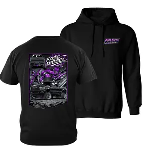 FASS Diesel Hoodie, 2 Sides Print Turbo Truck Engine Graphic, Soft Fleece Blend Unisex Hoodie, Diesel Performance Street Wear, Gift for Men Truck Guys Diesel Fans