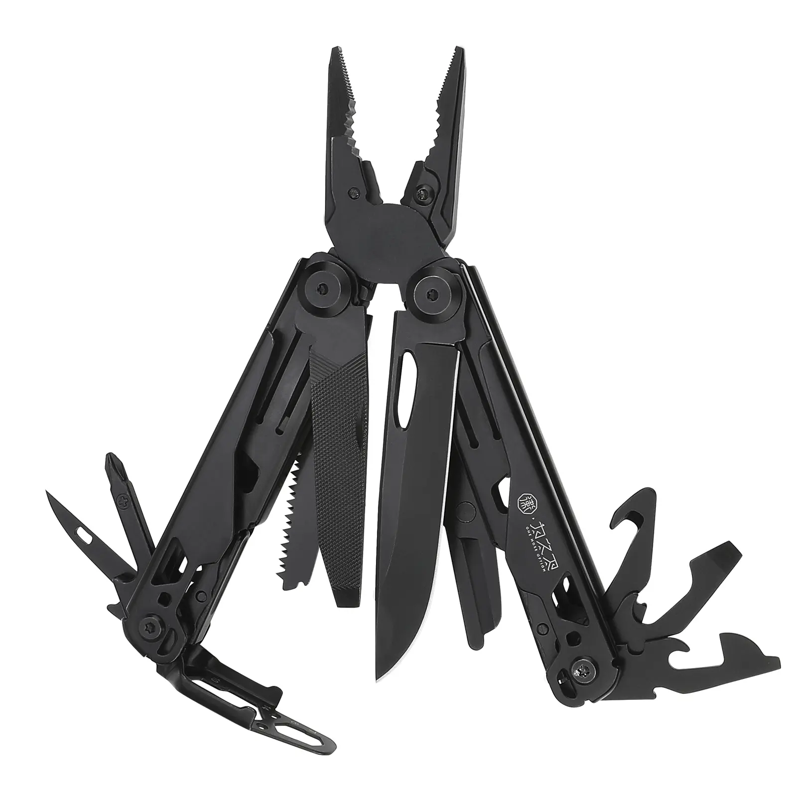 Wetactics MT-02 18-in-1 Black Multitool – Portable Multi-Tool Kit: Pliers, Saw, Scissors, Screwdriver & Bottle Opener for Home, Car & Camping, Diy Hand Tool, Multifunctional Tool Accessories