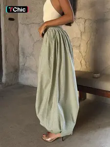 Womens Gingham Balloon Pants High Waist Drawstring Harem Pants Loose Fit Wide Leg Trousers Elastic Waist Casual Pants Lightweight Breathable Summer Boho Vintage Checkered Pants Relaxed Fit Fashion Everyday