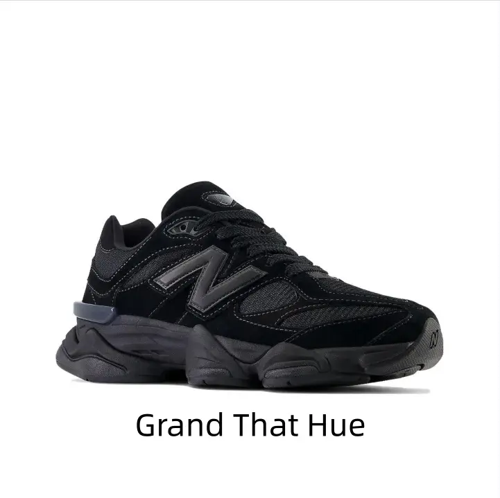 All Black Multi-Layer Chunky Dad Sneakers Matte Suede Breathable Mesh Splicing Upper Dark Tone Embossed Logo Sculpted Segmented Cushion Midsole Non Slip Rubber Outsole Minimal Vintage Street Daily Walking Shoes