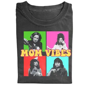 The 90s Mom Vibes Unisex Shirt - Pigment Dyed Comfort Colors Tee in Faded Vintage Style, Soft Cotton Crew Neck, Relaxed Oversized Fit for Men and Women, Sizes S-3XL, Trending Y2K Aesthetic Casual Streetwear Gift