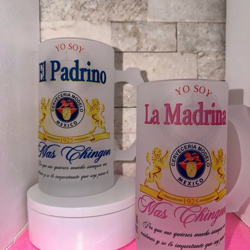 PADRINO MADRINA MÁS CHINGONA 16oz Beautiful Frosted  Mug Washable Reusable Drinkware
