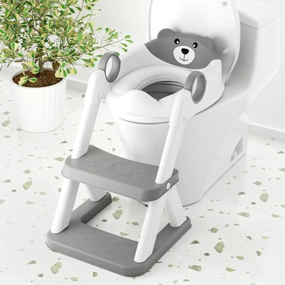 Toilet Seat,Potty Training Toilet Seat for Toddler, Upgrade Potty Training 2 in 1 Toilet Seat for Boys Girls,Waterproof Soft Mat Non-slip Step Stool