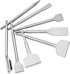 8 count SDS Plus Chisel Set, Masonry Concrete Drill Bit Set, Tile Removal Chisel Bits for Rotary Hammer with Point Flat Wide Tile Inclined Grooving Scraping Scaling Chisels